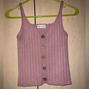 Pink Tank Top with Buttons Size S
